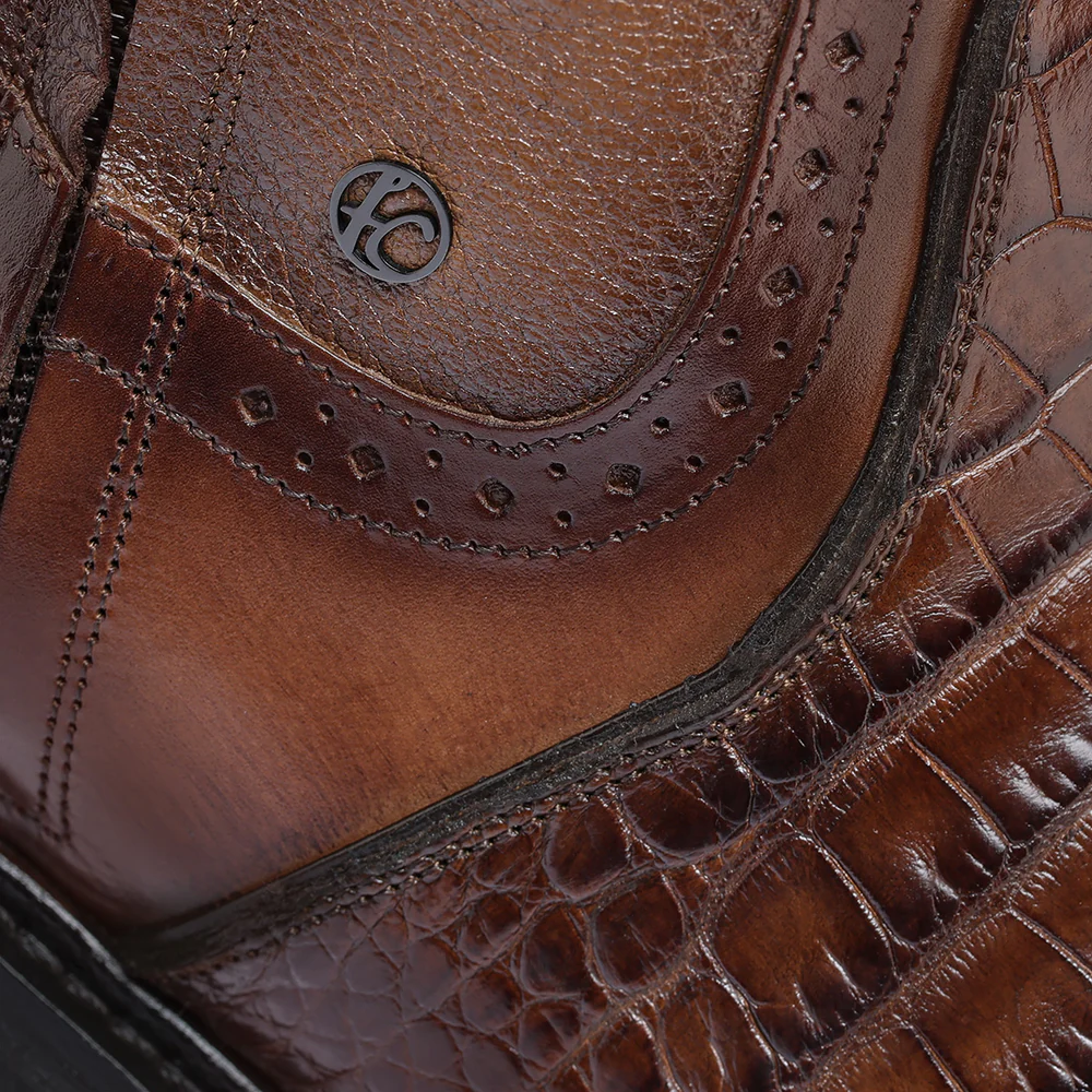 Honey Brown Exotic Aligator Urban Boots 3 Honey Brown Exotic Aligator Urban Boots