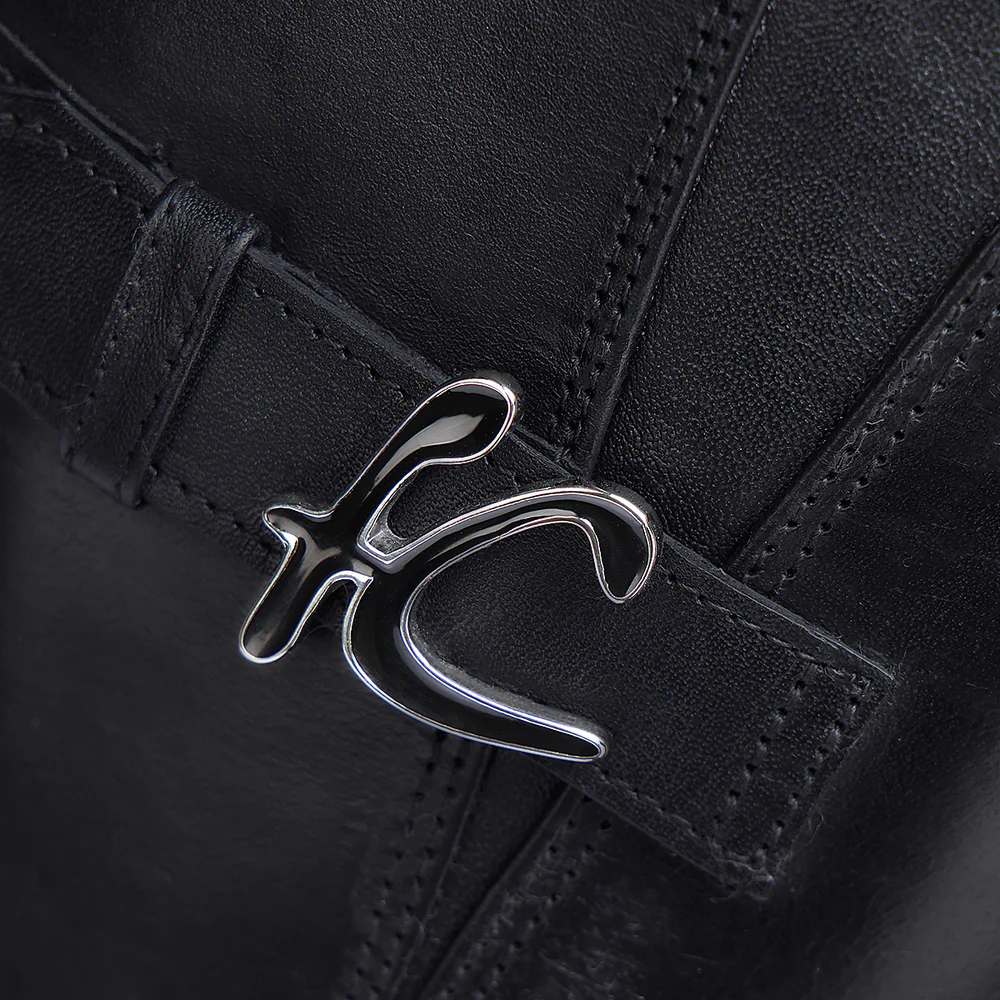 Luxury Women’s Tall Black Boot in Genuine Deer Leather