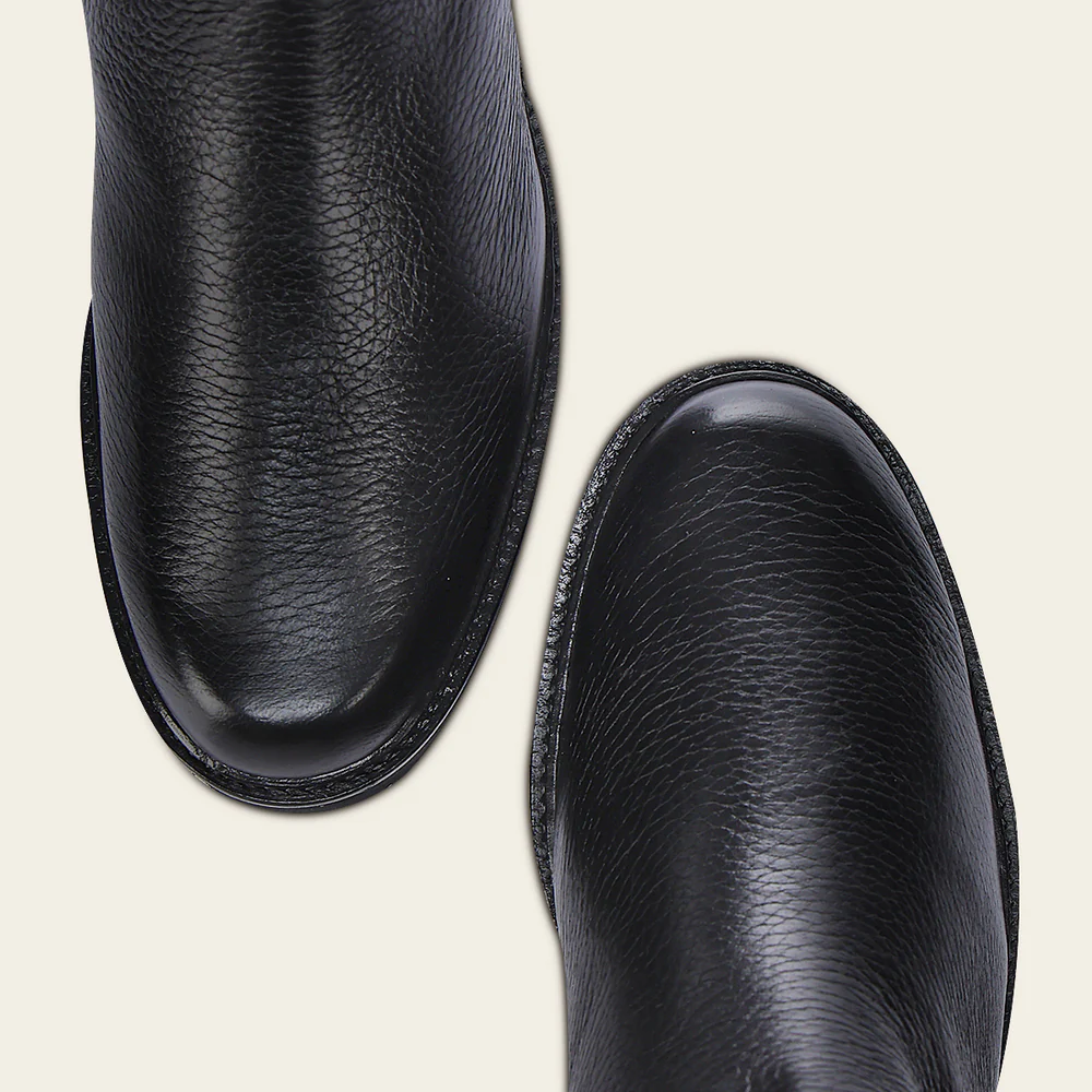 Luxury Women’s Tall Black Boot in Genuine Deer Leather