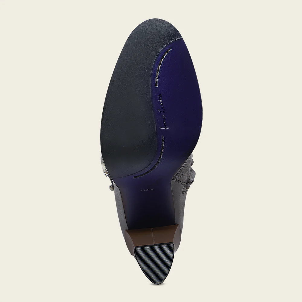 Engraved Brown Contrasting Deer Tall Boot