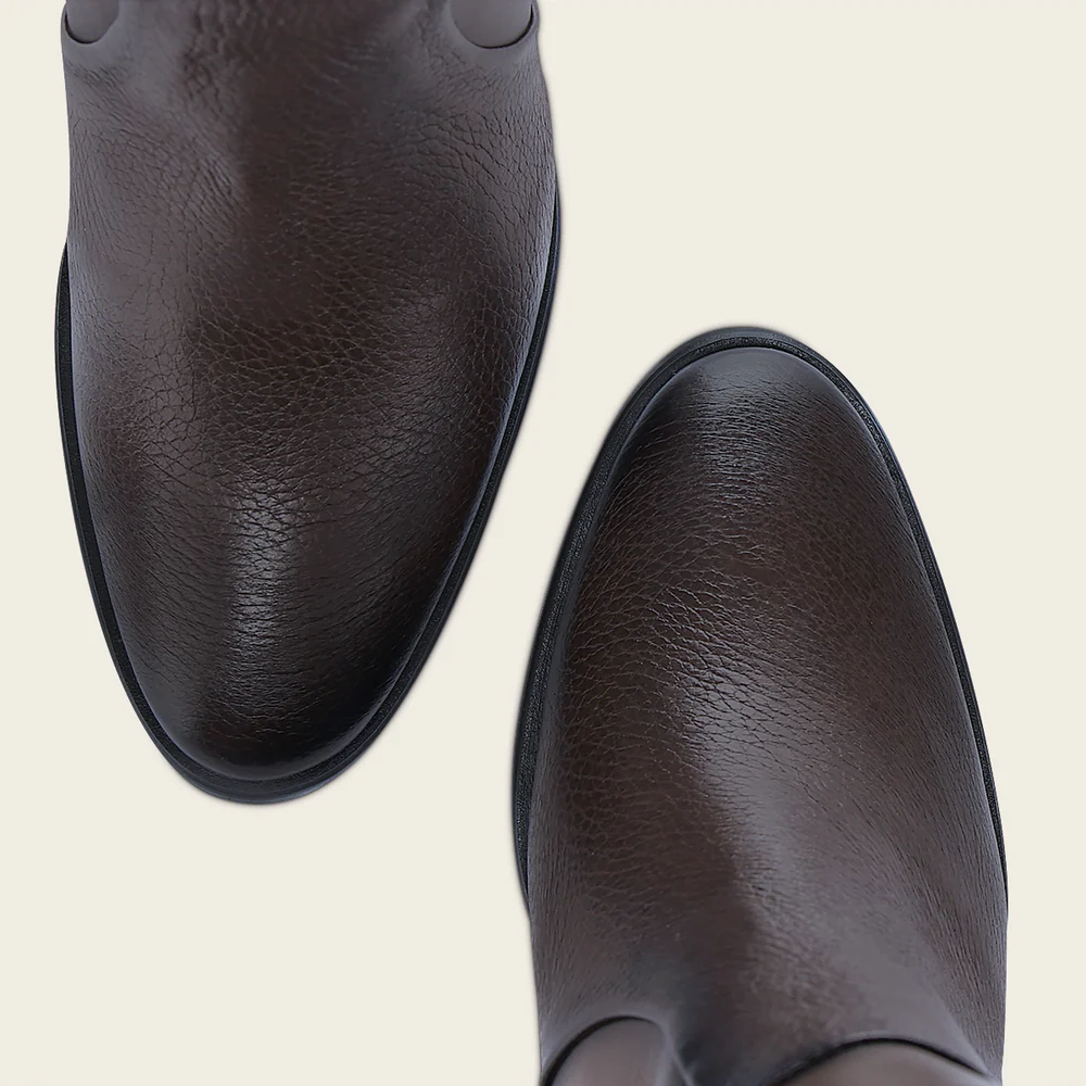 Engraved Brown Contrasting Deer Tall Boot