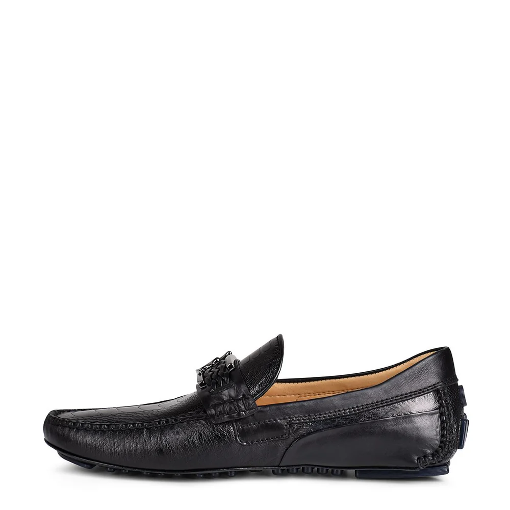 Exotic black leather driver