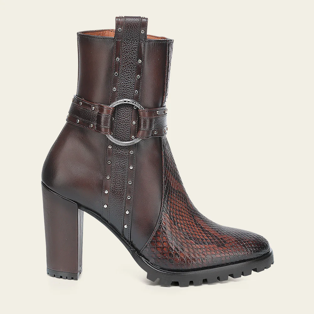 Casual and Urban Brown Python Booties