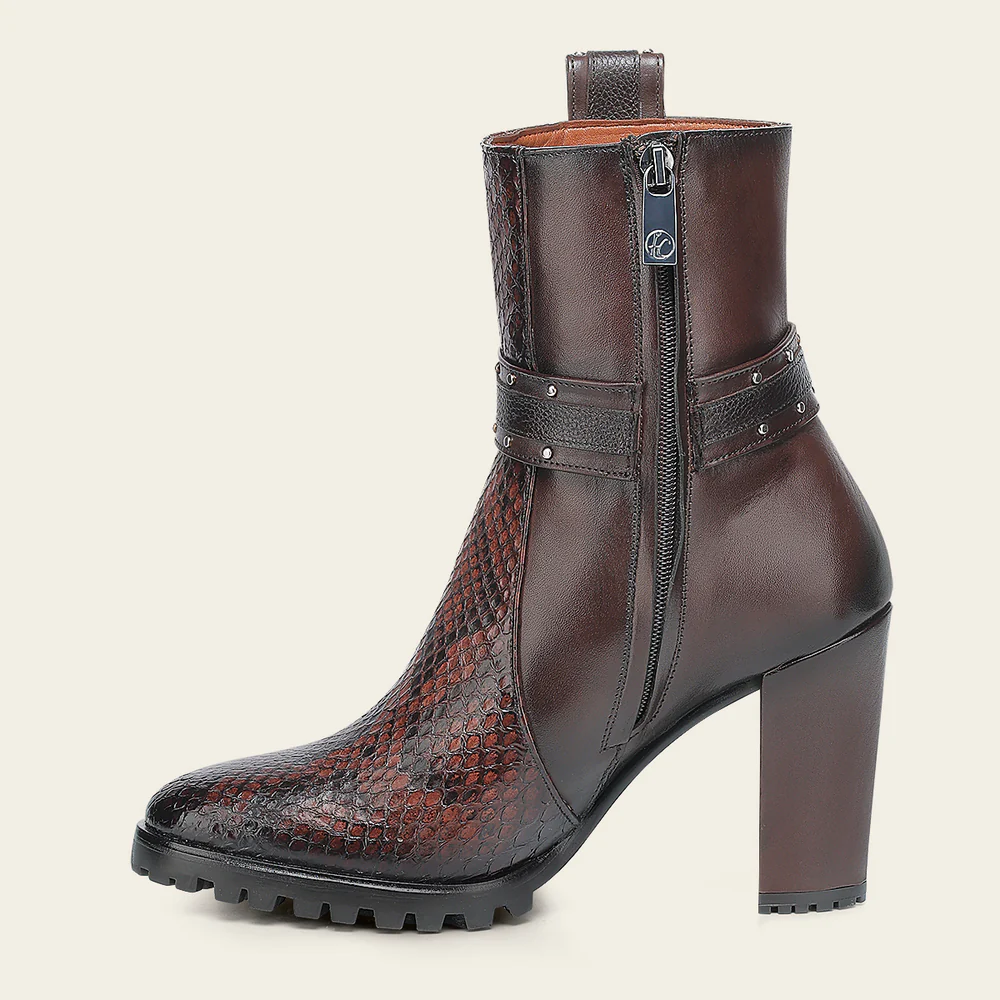 Casual and Urban Brown Python Booties