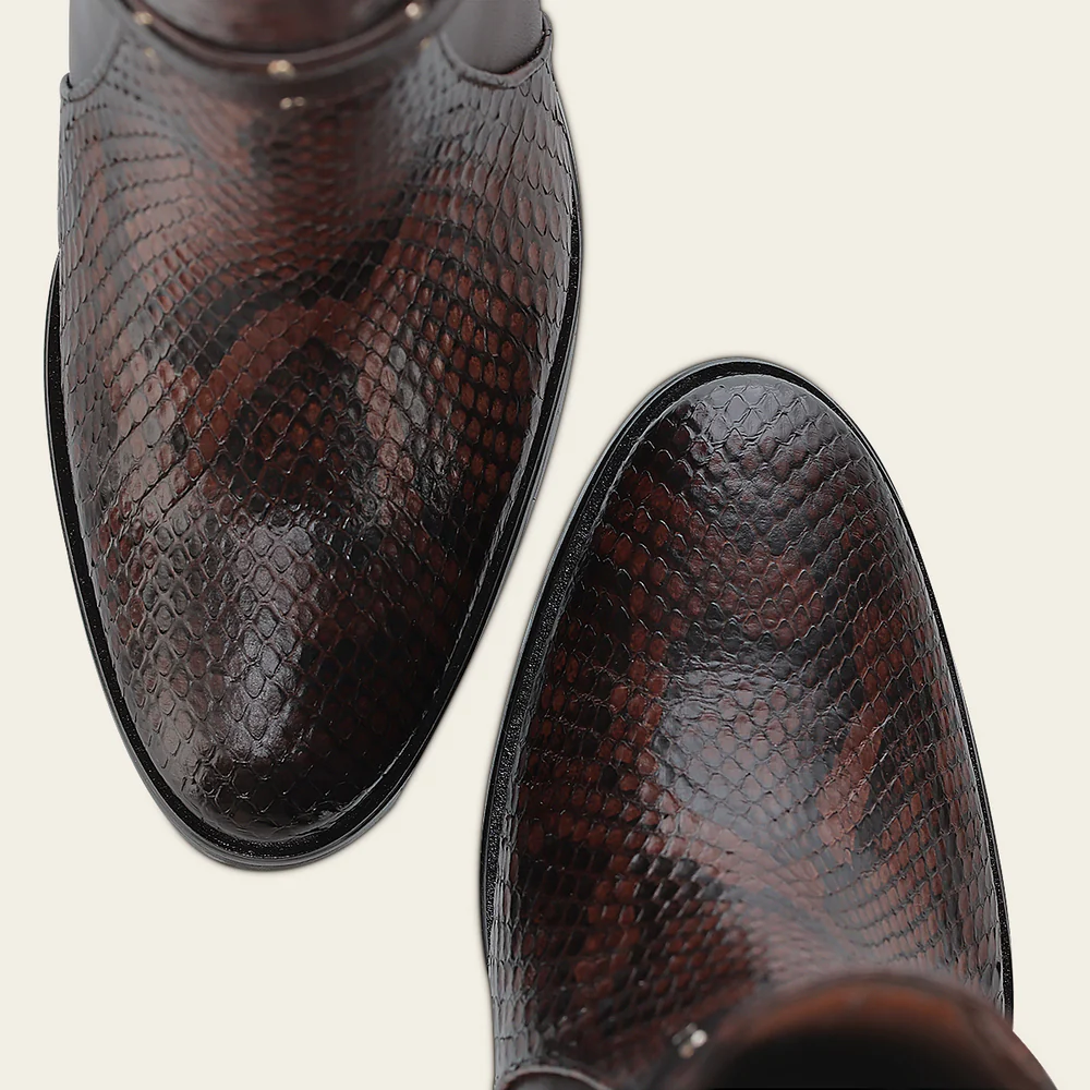 Casual and Urban Brown Python Booties