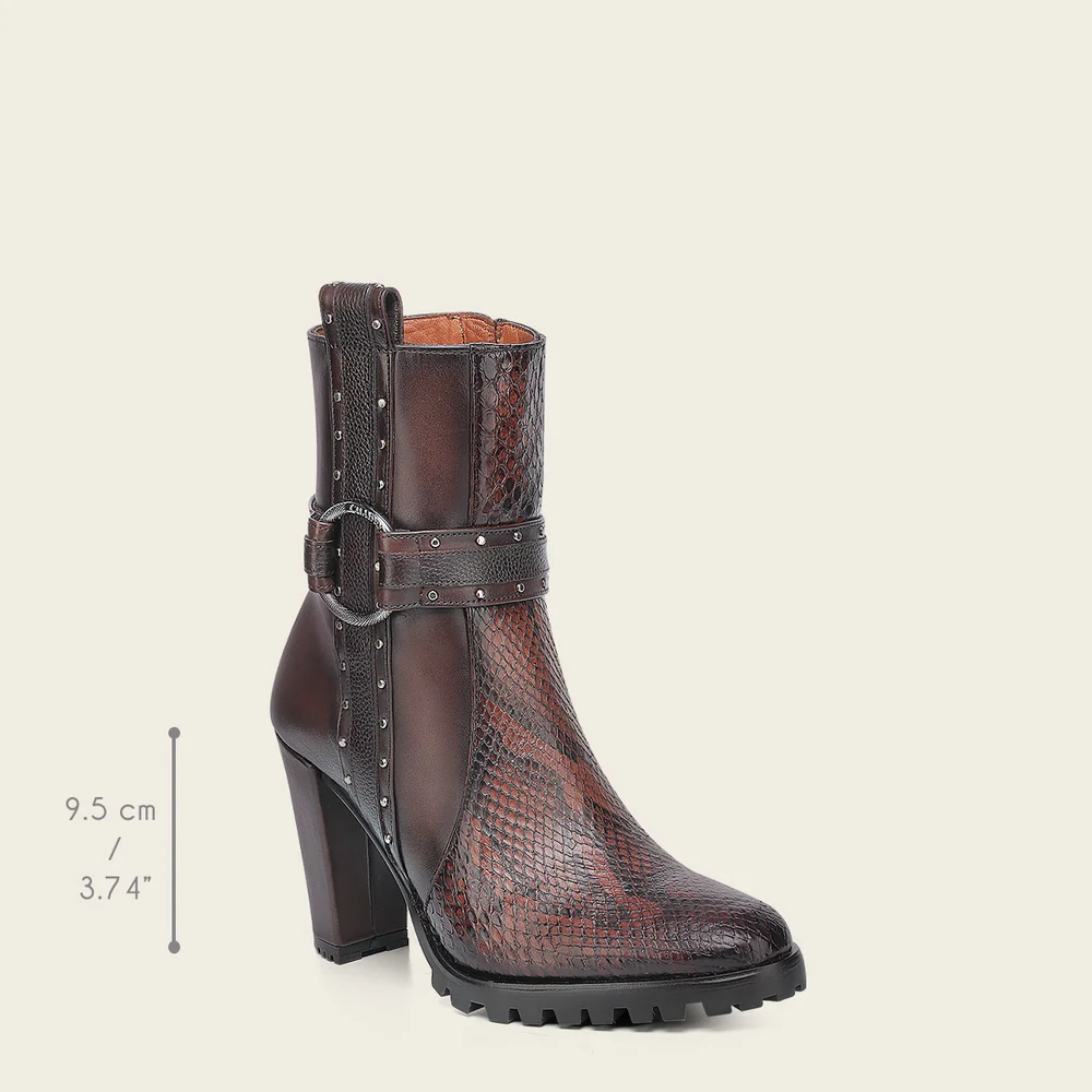 Casual and Urban Brown Python Booties