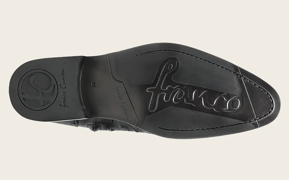 Franco Cuadra Men’s Black Dress Boots in Genuine Ostrich Leather