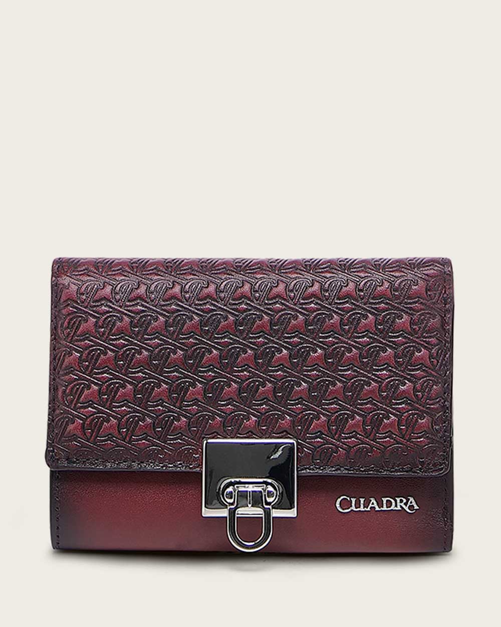 Wine engraved trifold wallet