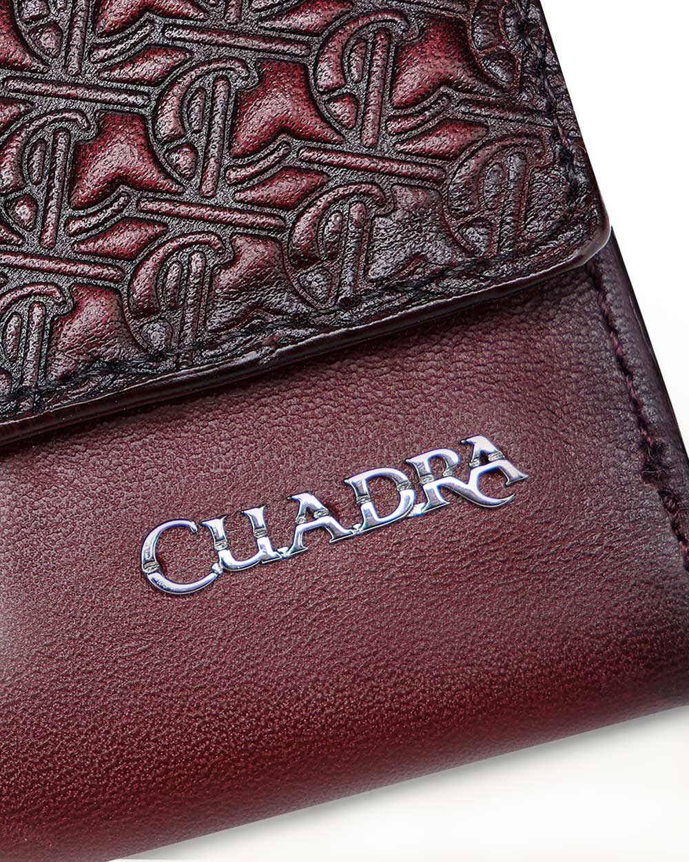Wine engraved trifold wallet