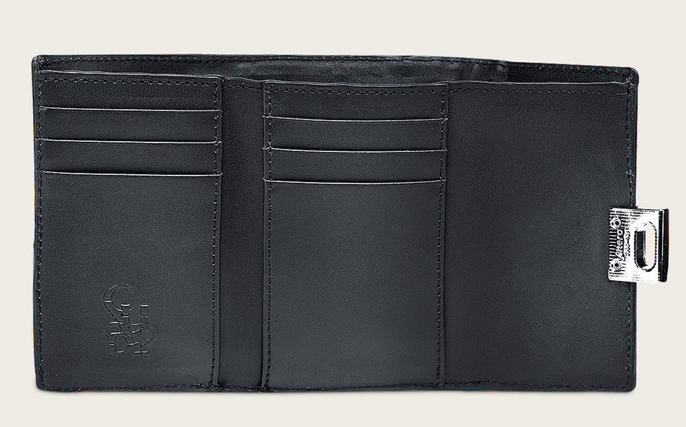 Luxury Women’s Calf Leather Wallet with Genuine Crystals