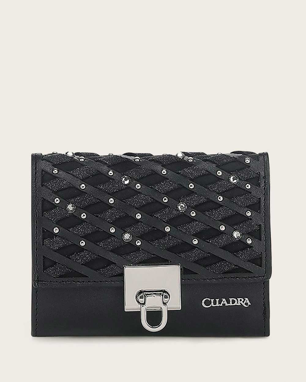 Luxury Women’s Calf Leather Wallet with Genuine Crystals