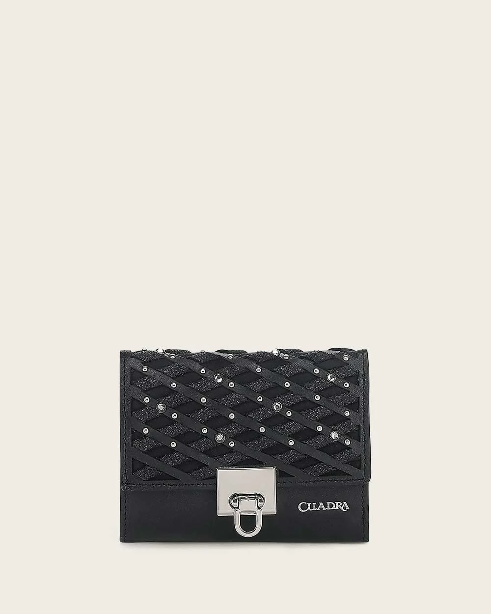 Luxury Women’s Calf Leather Wallet with Genuine Crystals