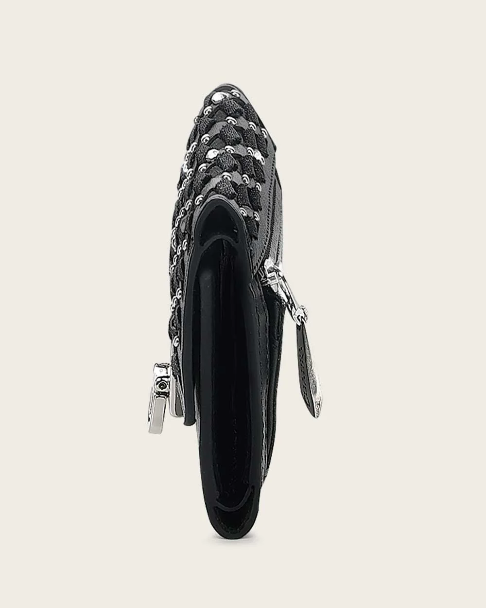 Luxury Women’s Calf Leather Wallet with Genuine Crystals