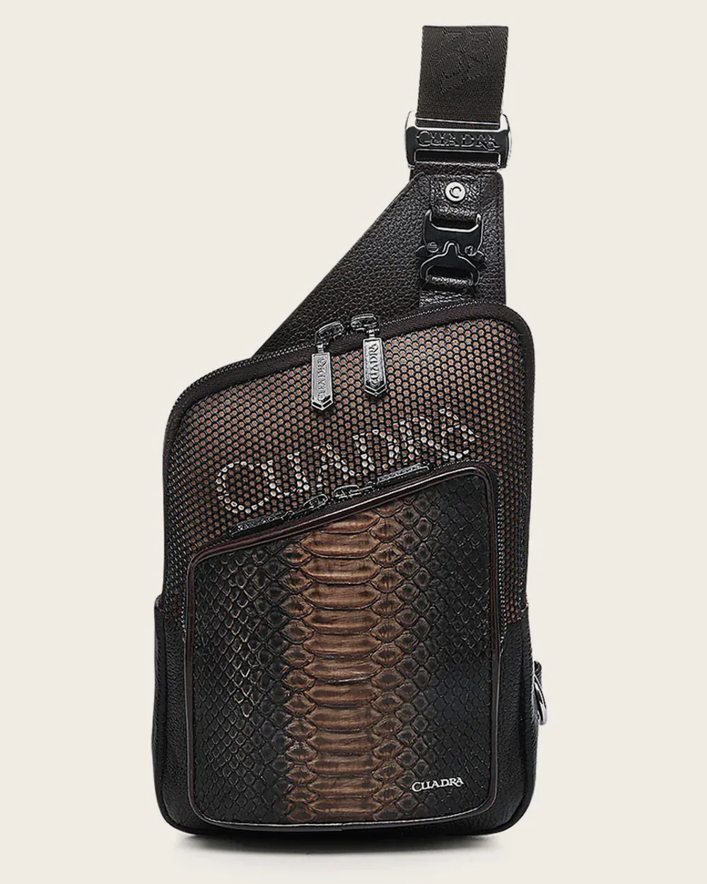 Brown Contrasting Leathers Exotic Messeger Bag 12 Brown Contrasting Leathers Exotic Messeger Bag