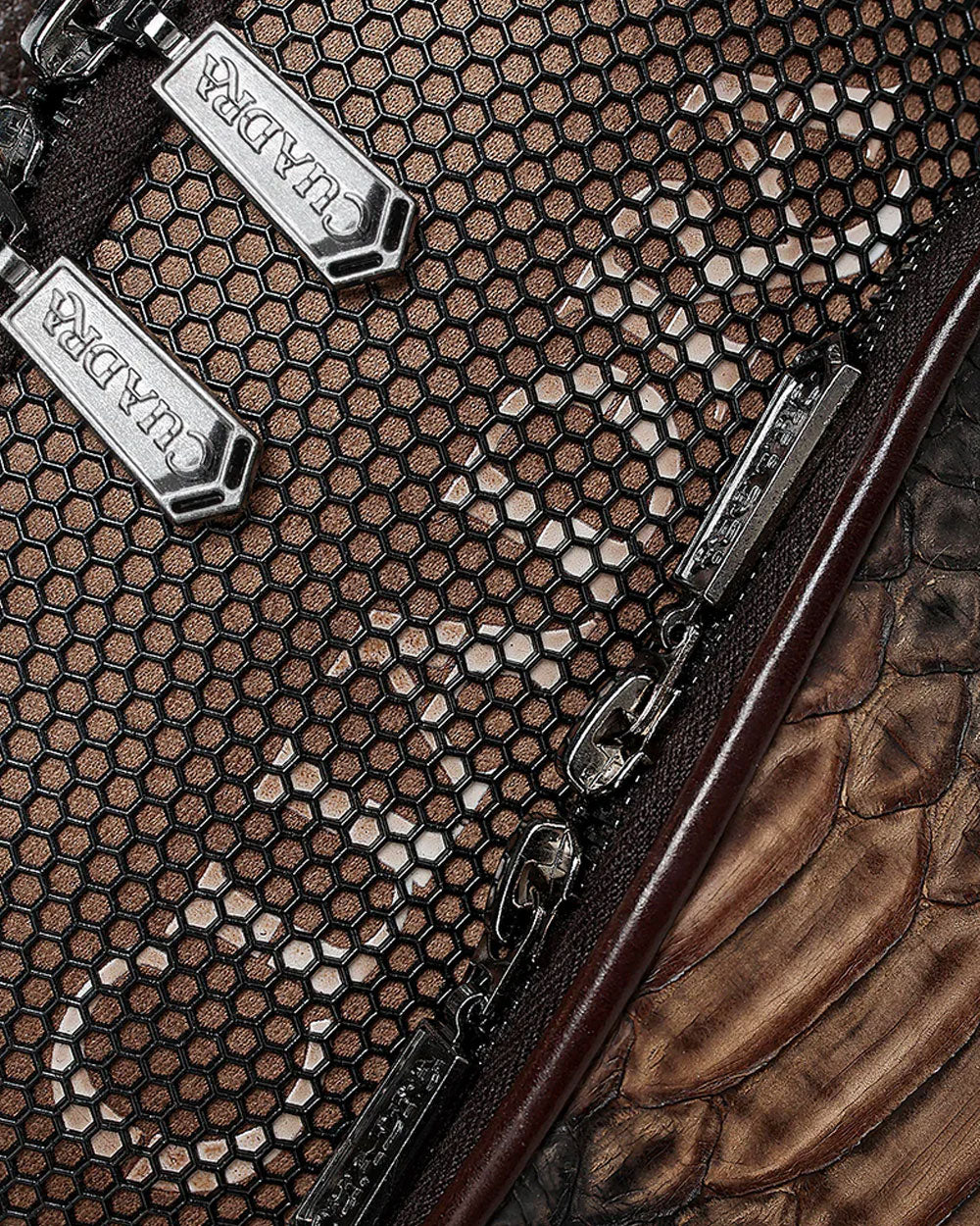 Brown Contrasting Leathers Exotic Messeger Bag 13 Brown Contrasting Leathers Exotic Messeger Bag