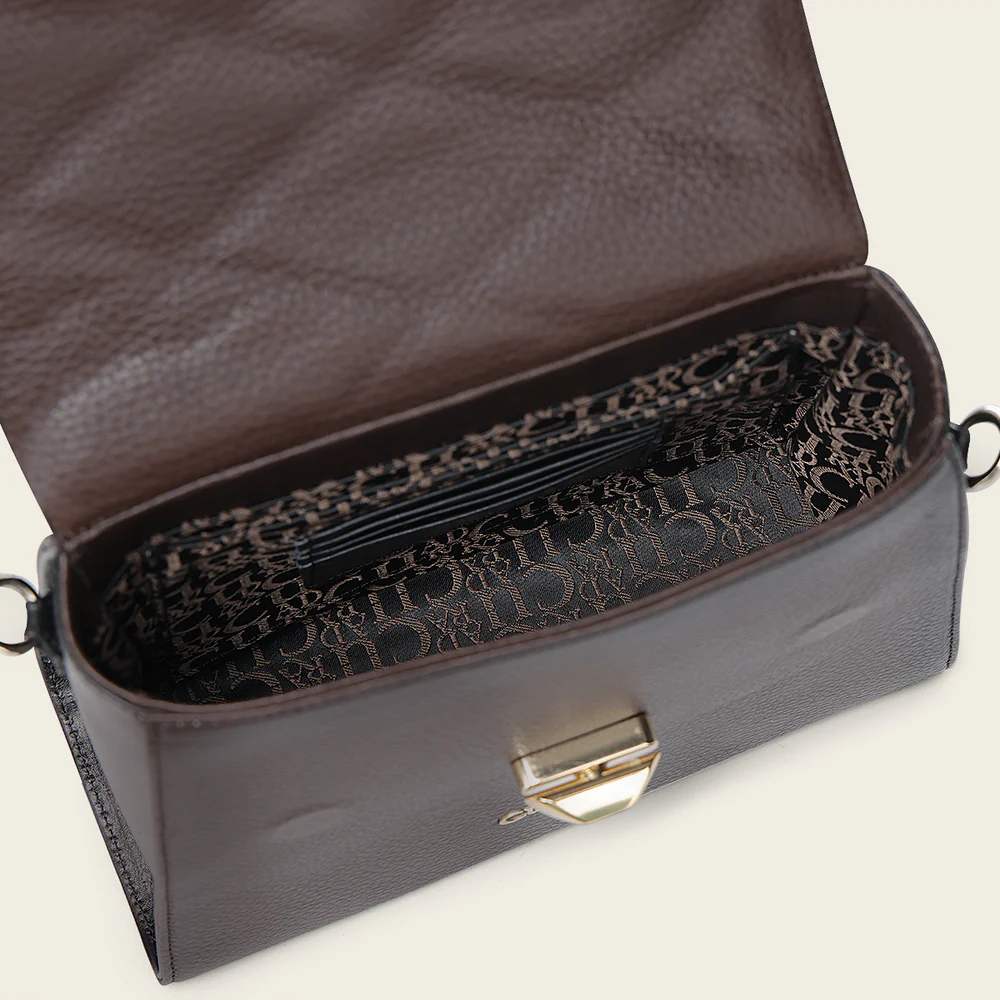 Luxury Women’s Chocolate Stingray Leather Top Handle Bag 8 Luxury Women’s Chocolate Stingray Leather Top Handle Bag