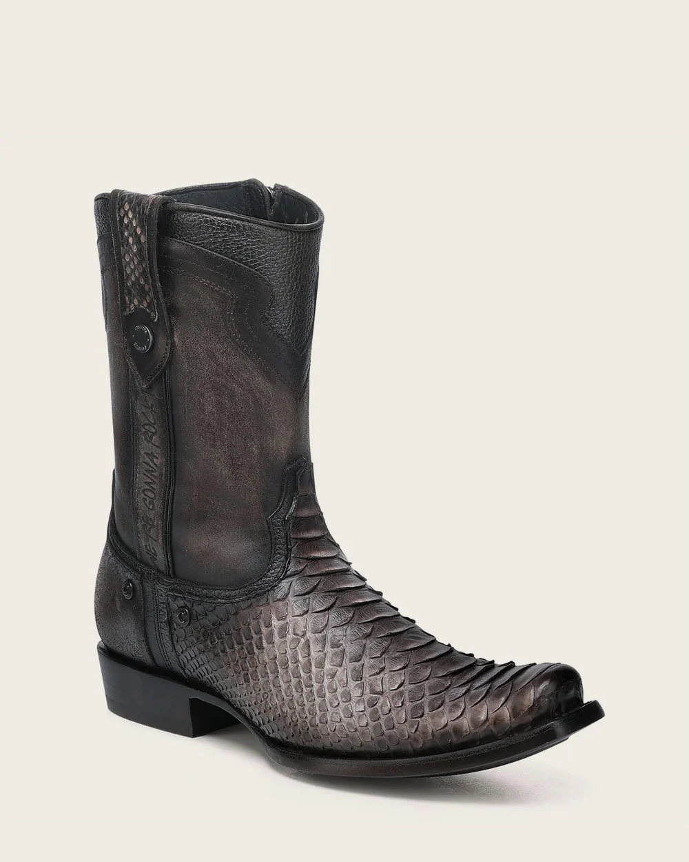 Luxury Men’s Urban Boot in Genuine Python Brown Leather