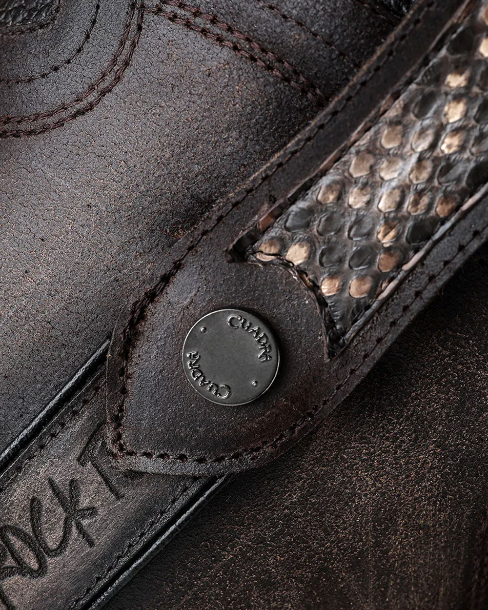 Luxury Men’s Urban Boot in Genuine Python Brown Leather