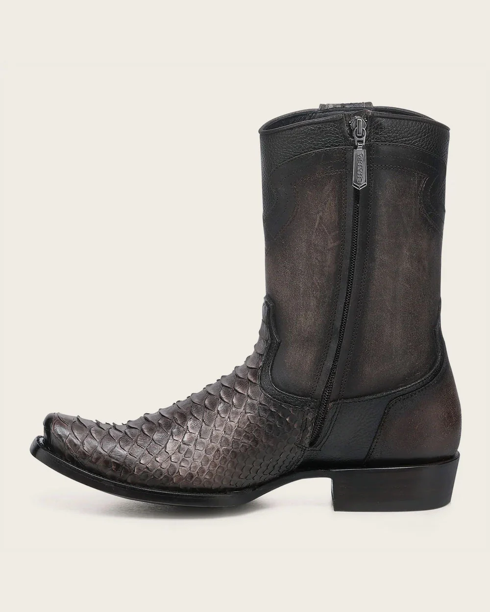 Luxury Men’s Urban Boot in Genuine Python Brown Leather
