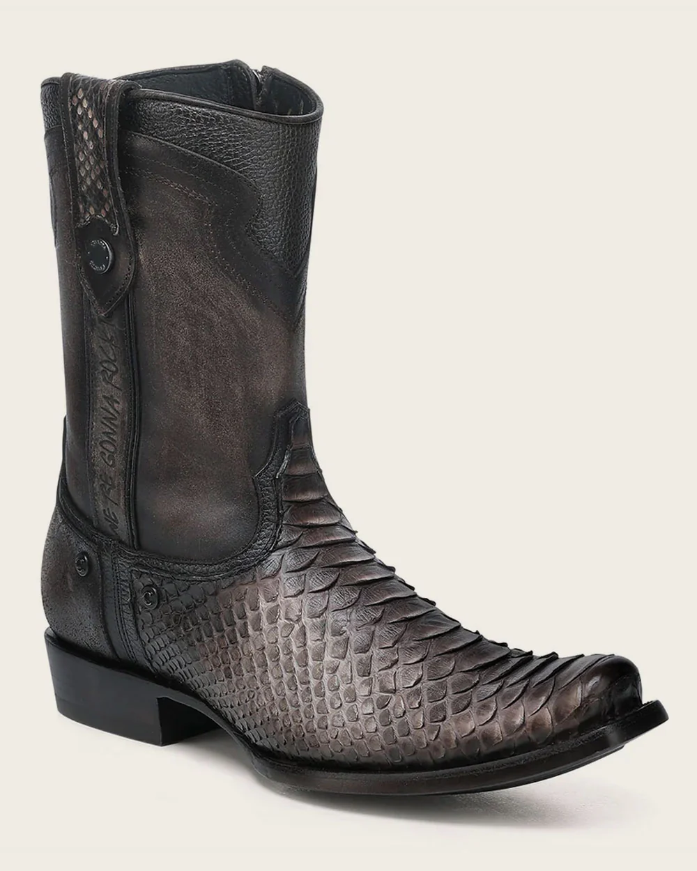 Luxury Men’s Urban Boot in Genuine Python Brown Leather