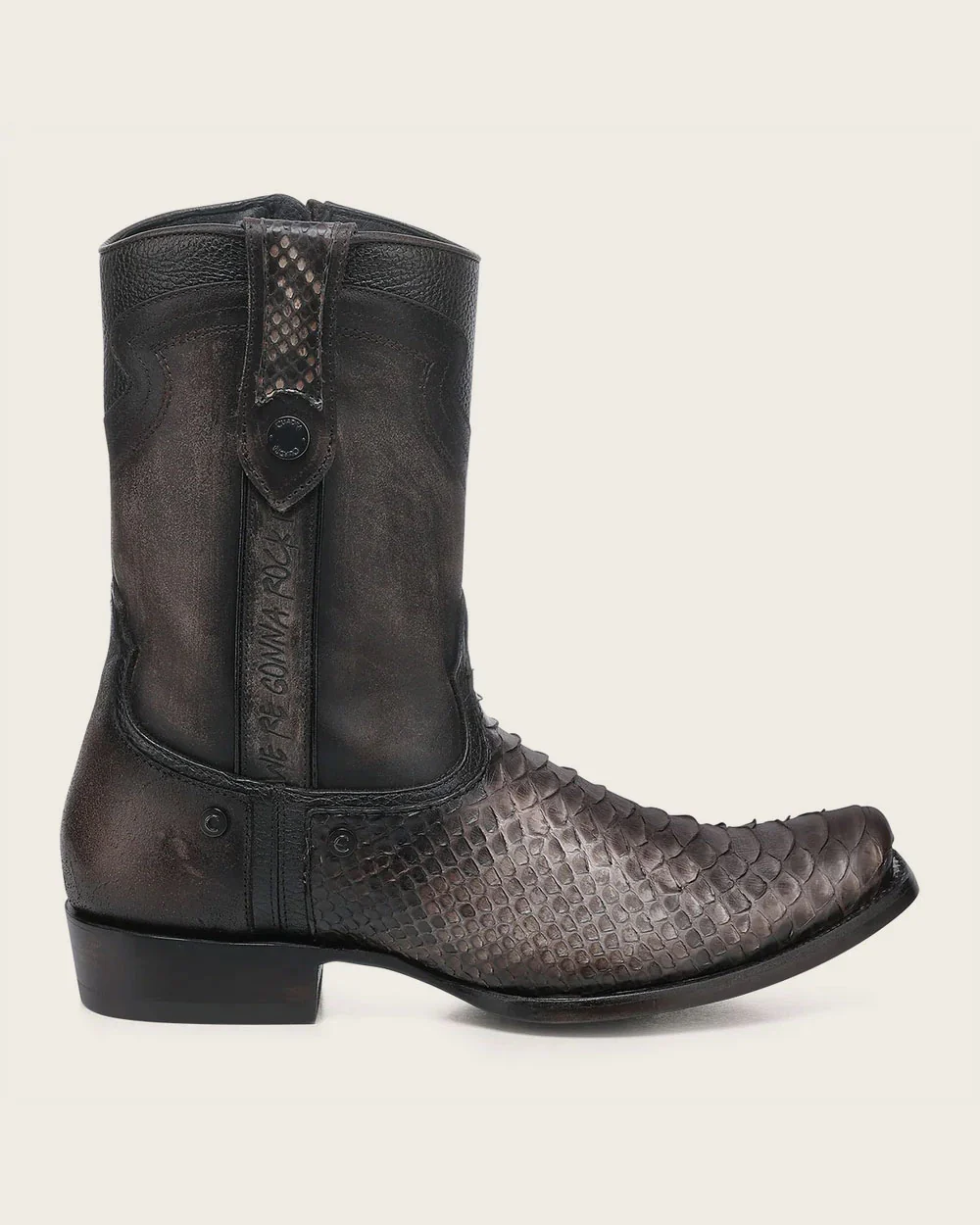 Luxury Men’s Urban Boot in Genuine Python Brown Leather