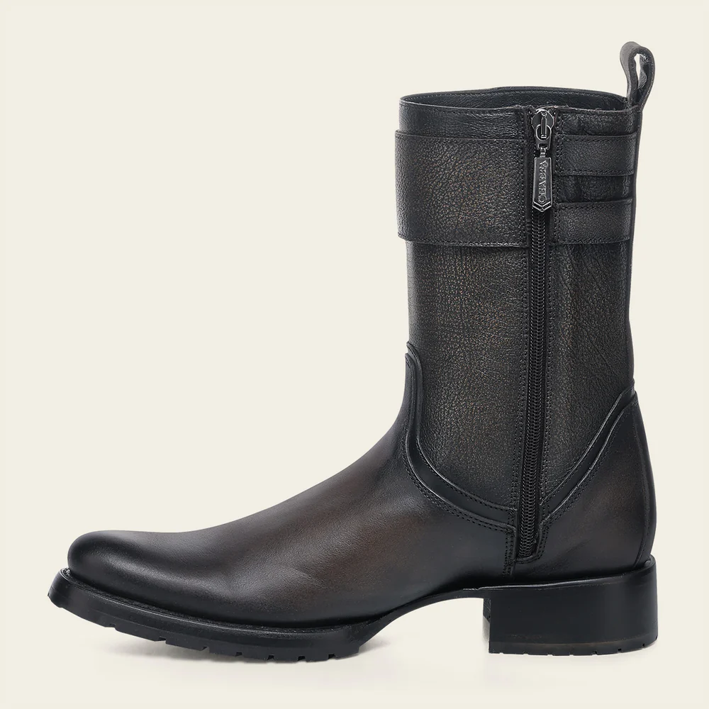 Cuadra Men’s Urban Black Leather Boot with Buckle Straps and Track Sole 5 Cuadra Men’s Urban Black Leather Boot with Buckle Straps and Track Sole