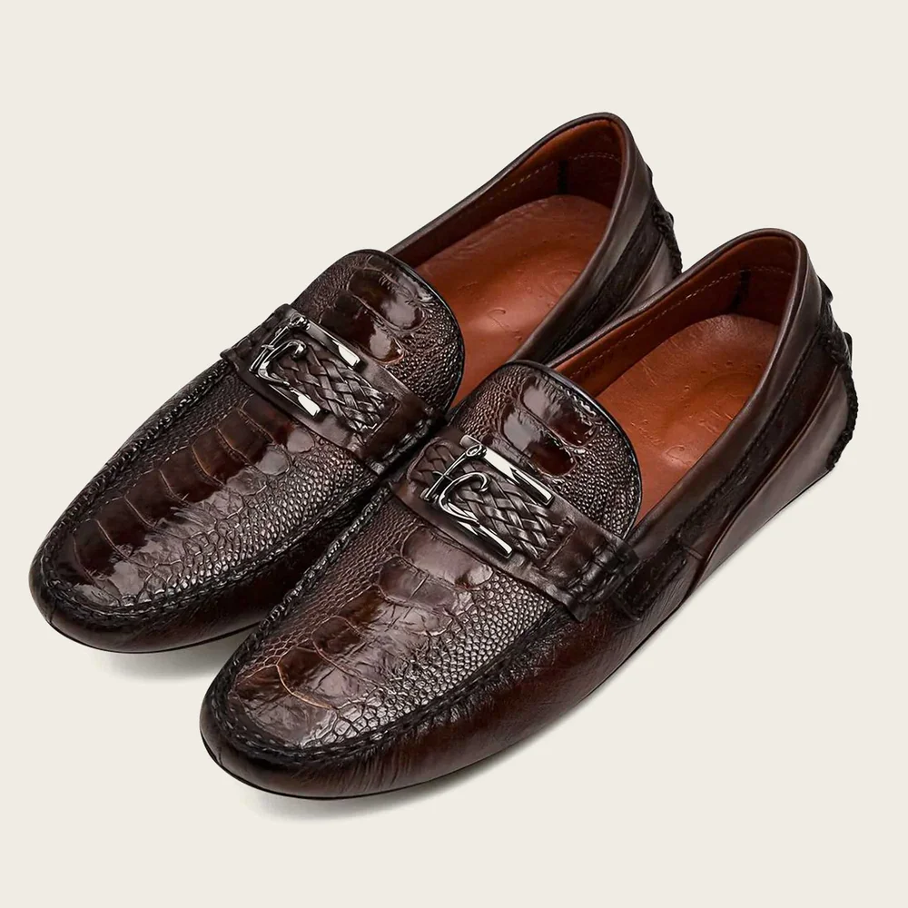 Exotic brown leather driver