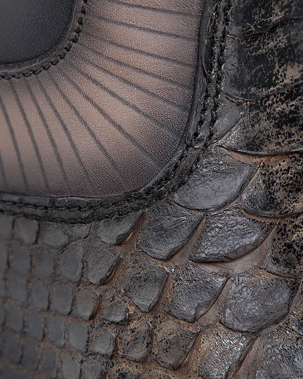 Genuine Python Leather Biker Boot for Men