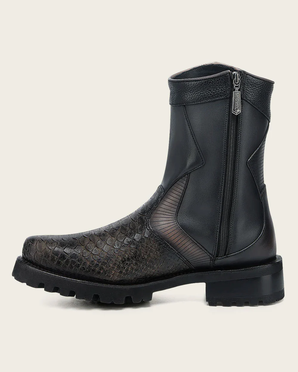 Genuine Python Leather Biker Boot for Men