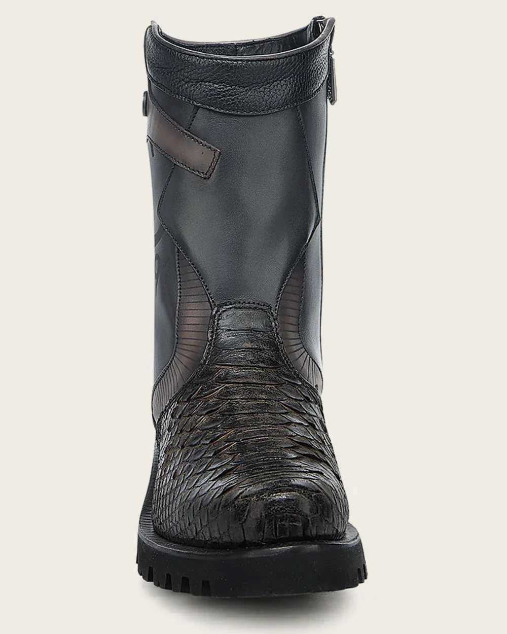Genuine Python Leather Biker Boot for Men