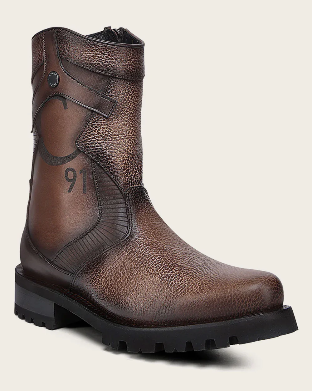 Luxury Bovine Leather Biker Boot for Men