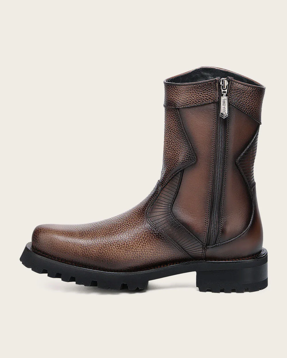 Luxury Bovine Leather Biker Boot for Men