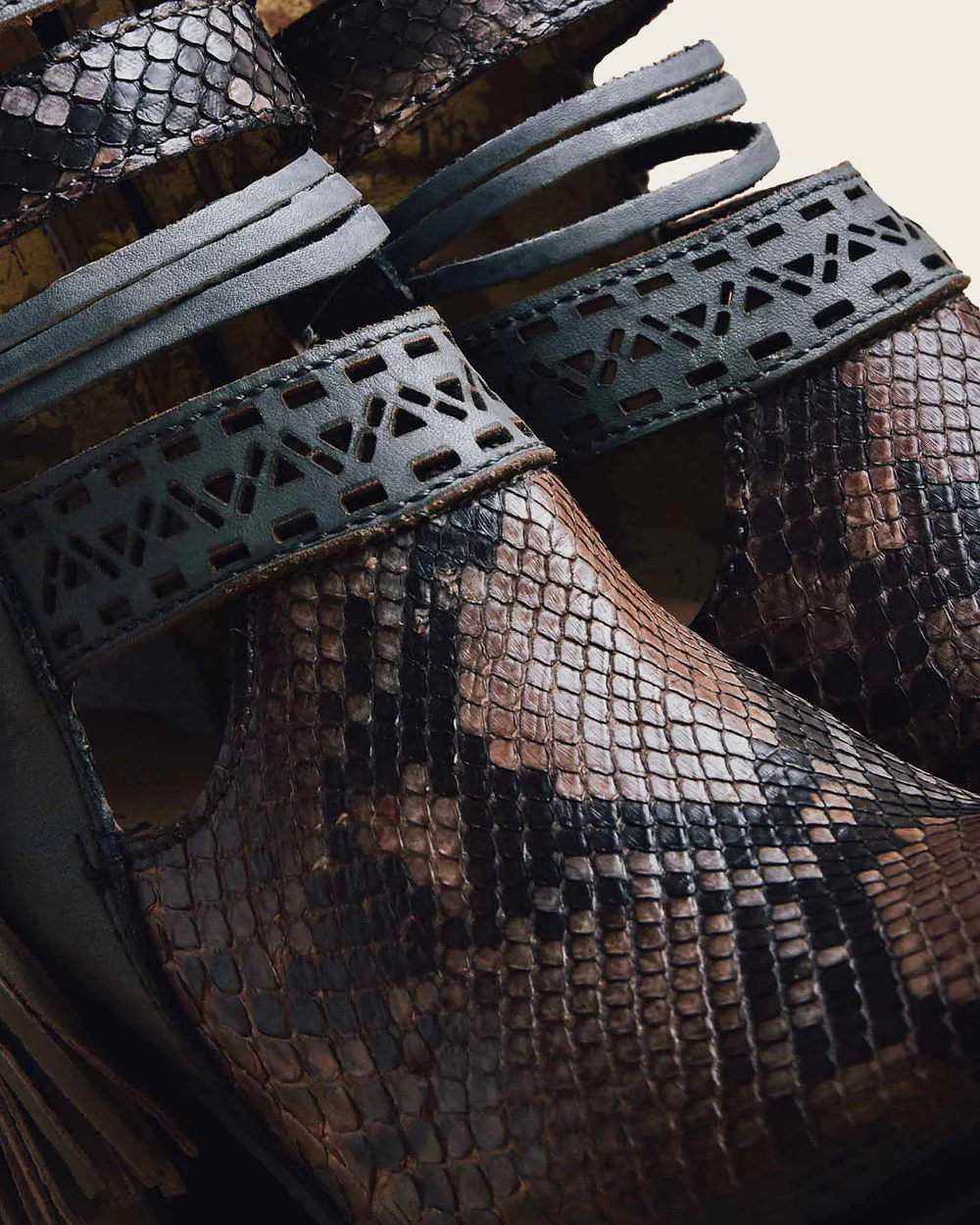 Blue Python Leather Ankle Bootie 10 Blue Python Leather Ankle Bootie