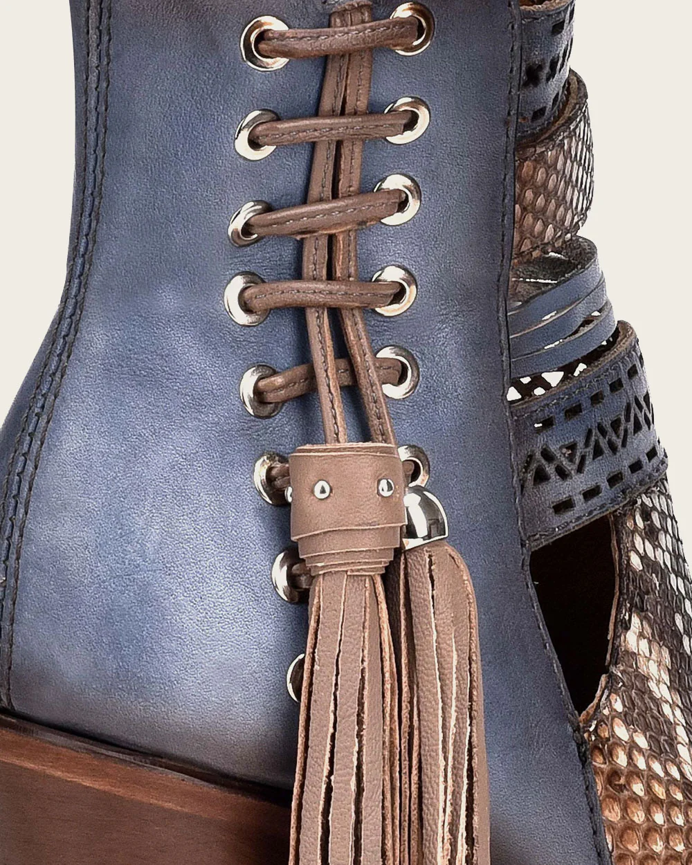 Blue Python Leather Ankle Bootie 3 Blue Python Leather Ankle Bootie