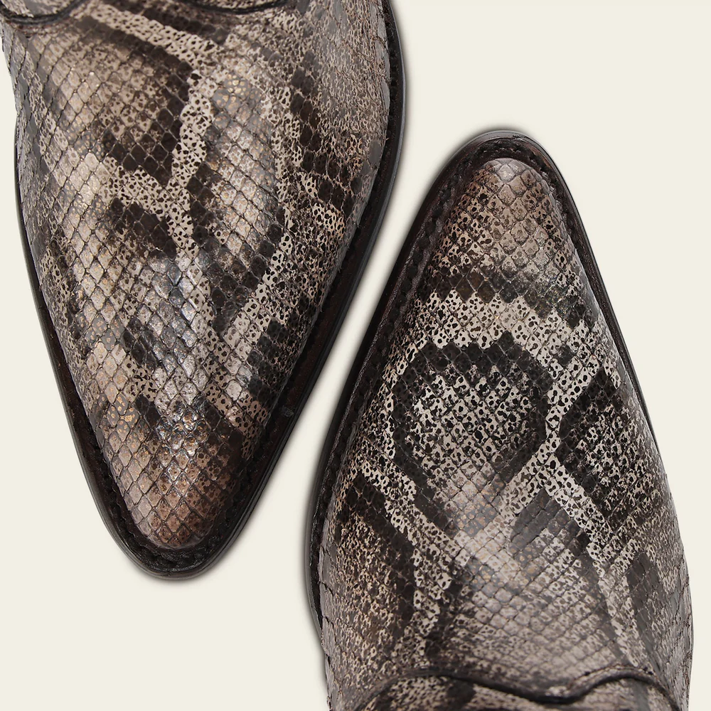 Women’s Honey Python & Calfskin Ankle Boot with Crystals and Studs