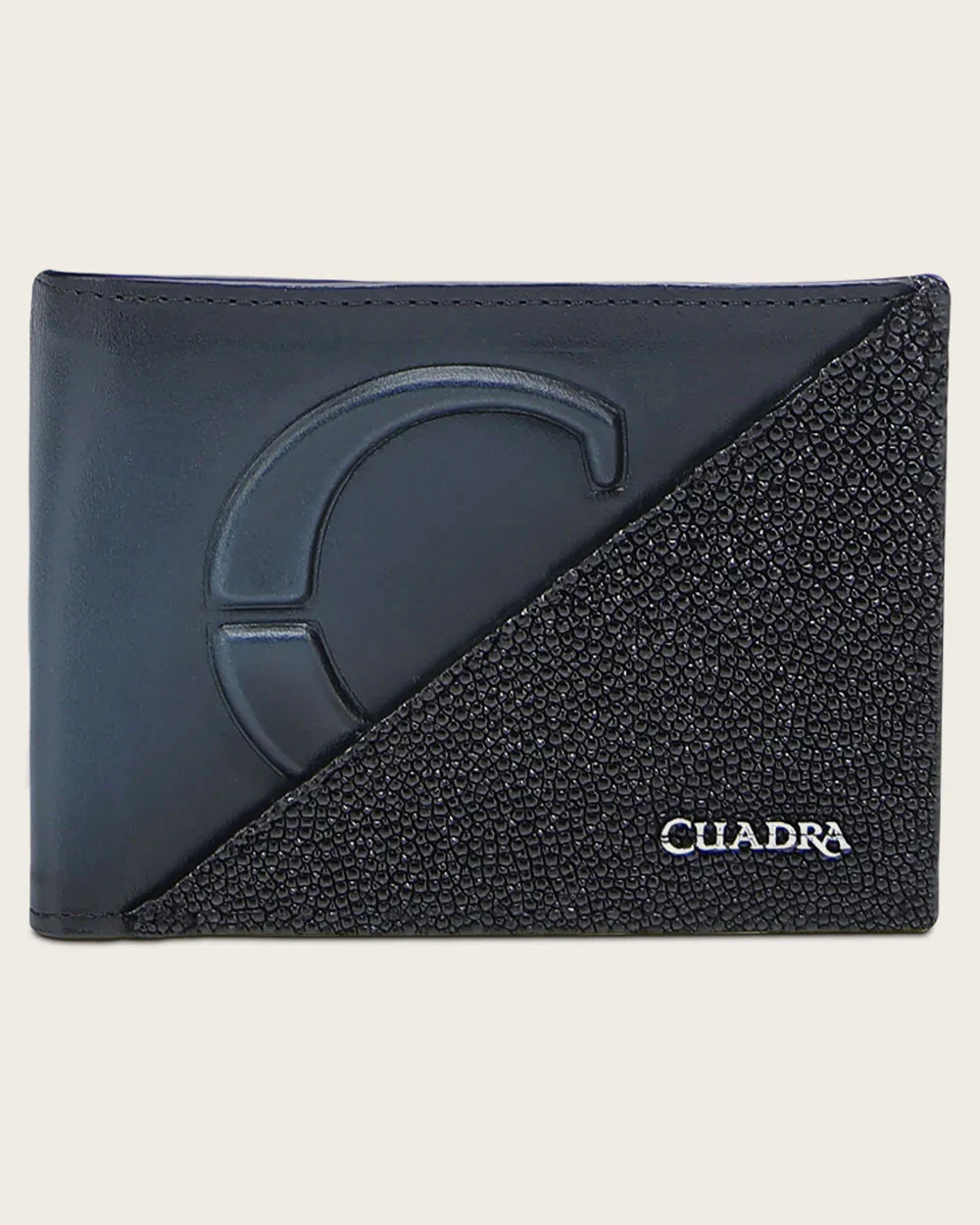 Luxury Men’s Black & Blue Stingray Leather Wallet