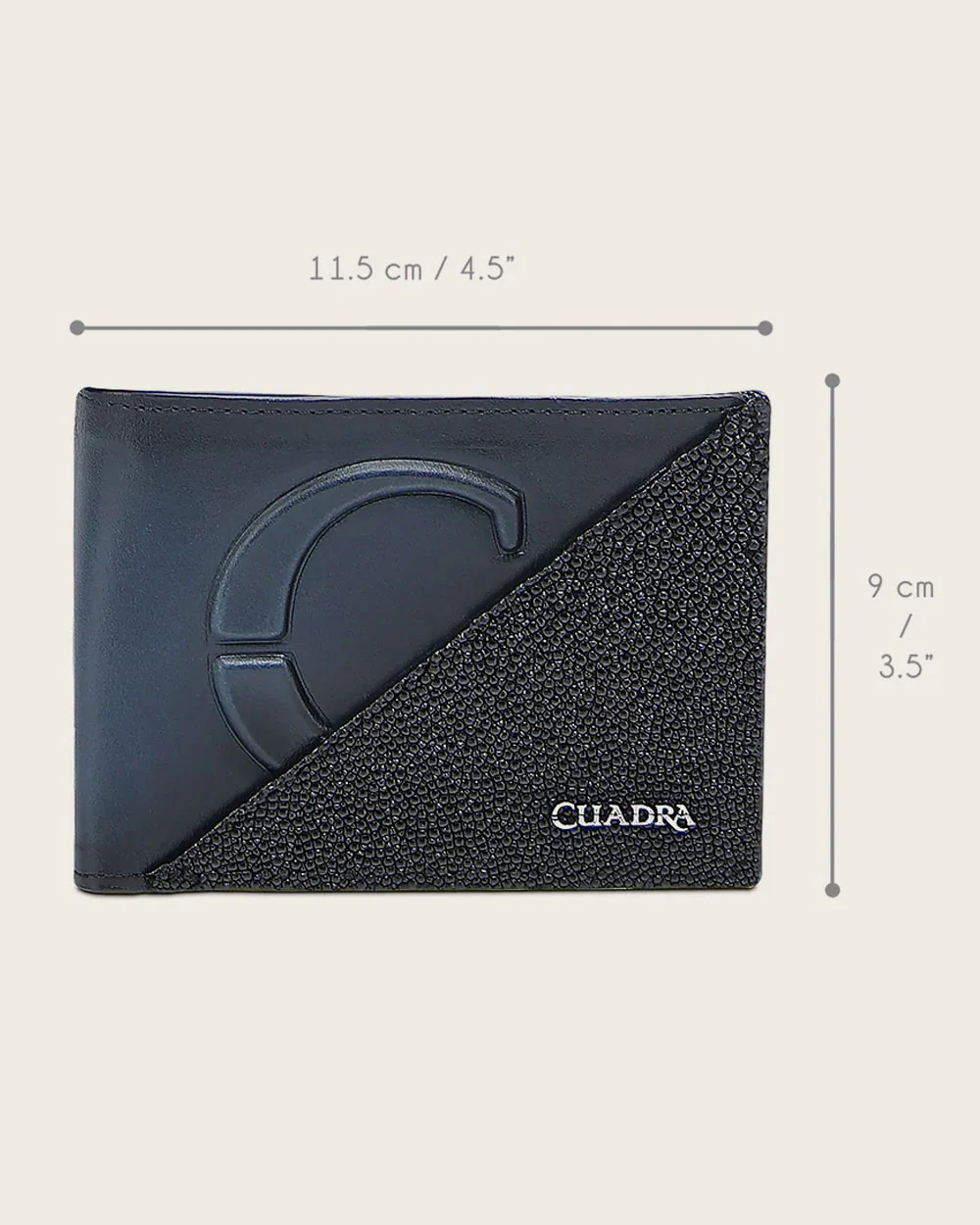 Luxury Men’s Black & Blue Stingray Leather Wallet