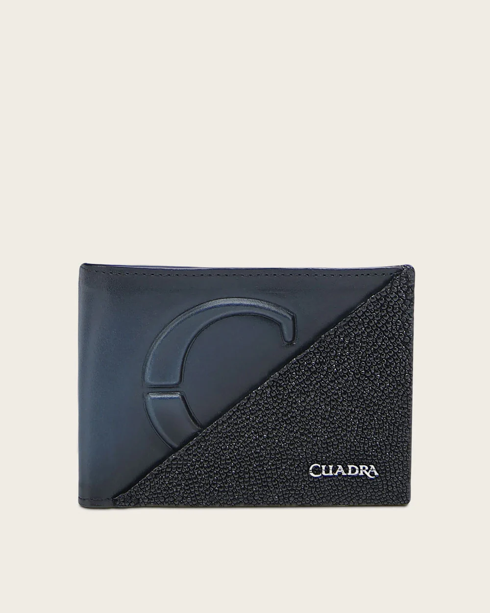 Luxury Men’s Black & Blue Stingray Leather Wallet