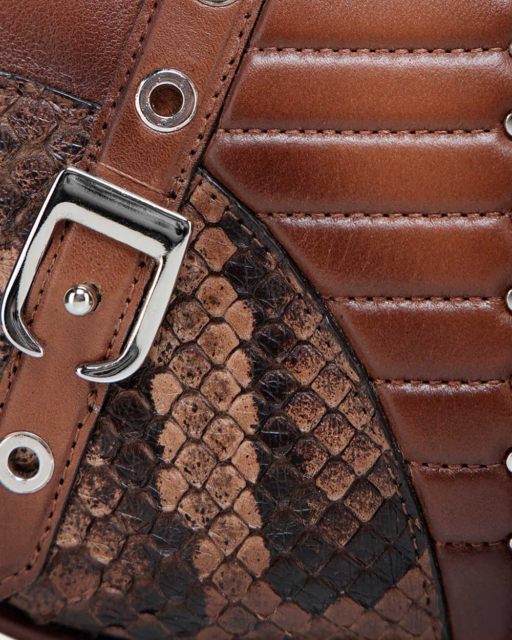 Luxury Honey Python Leather Crossbody Handbag with Chain Strap