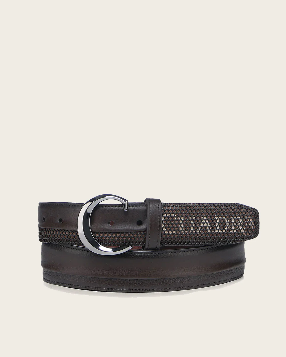 Elegant Men’s Brown Genuine Bovine Leather Casual Belt