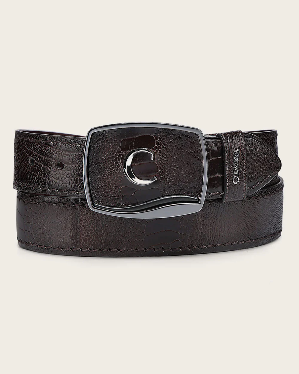Men’s Western Belt in Genuine Ostrich Leg & Bovine Leather