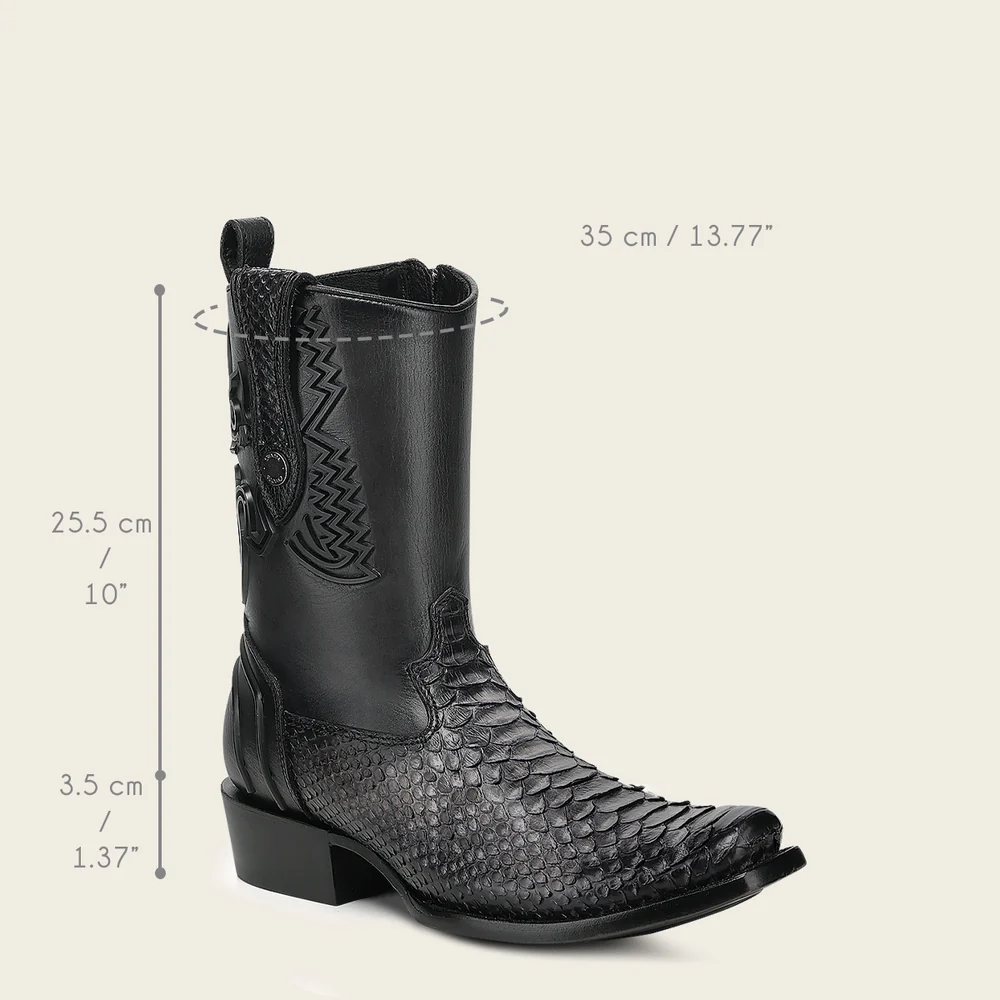 Men’s Urban Boot in Genuine Python & Calf Gray Leather with Vintage Finish 9 Men’s Urban Boot in Genuine Python & Calf Gray Leather with Vintage Finish