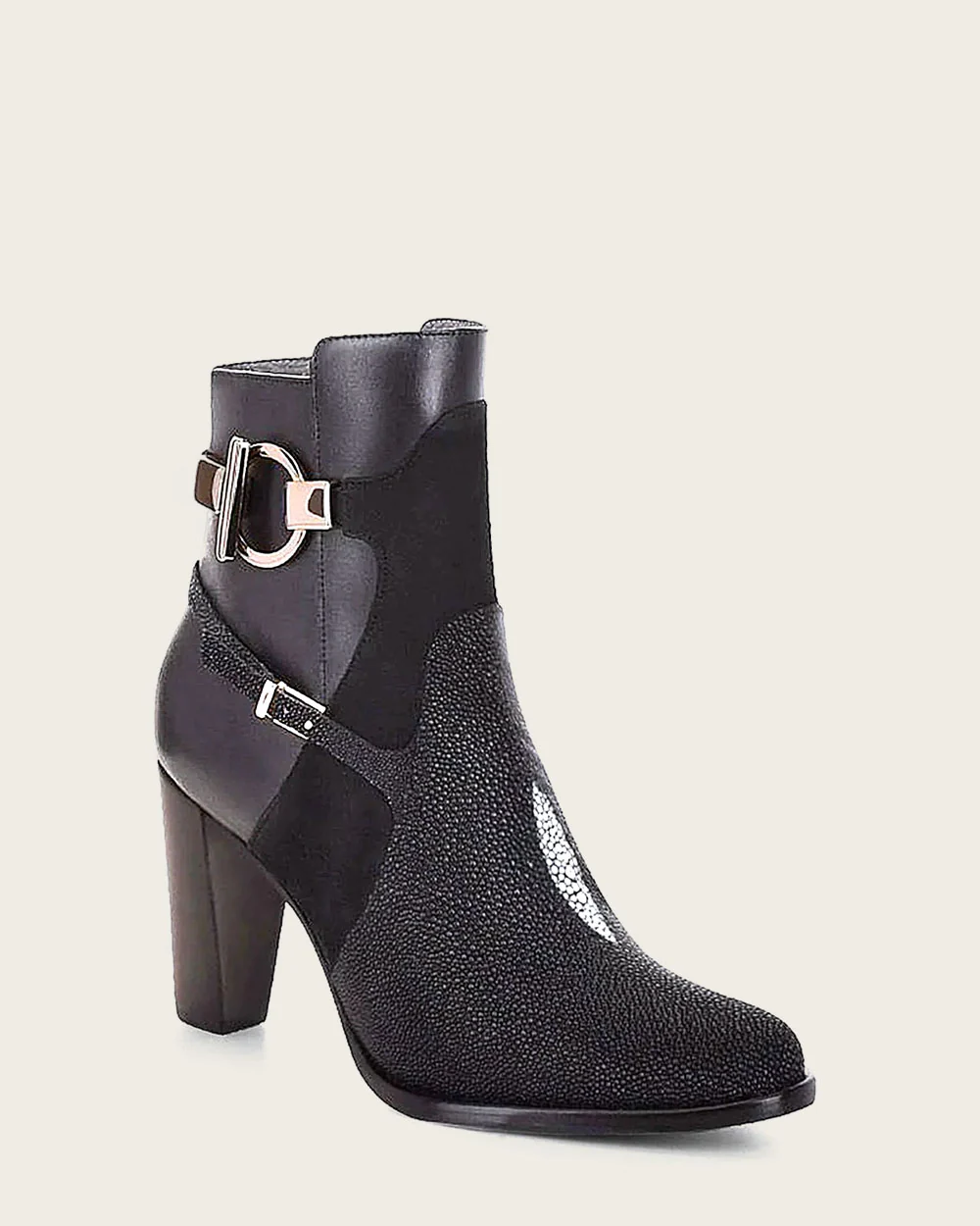 Ankle black stingray bootie 12 Ankle black stingray bootie