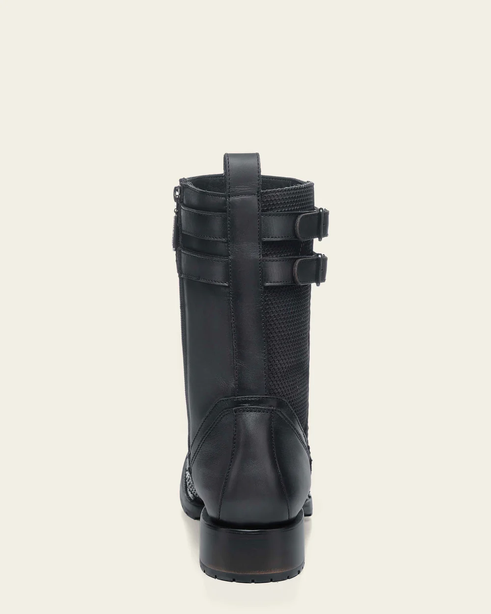 Men’s Genuine Python Leather Black/Grafite Boot with Mid-Calf Shaft