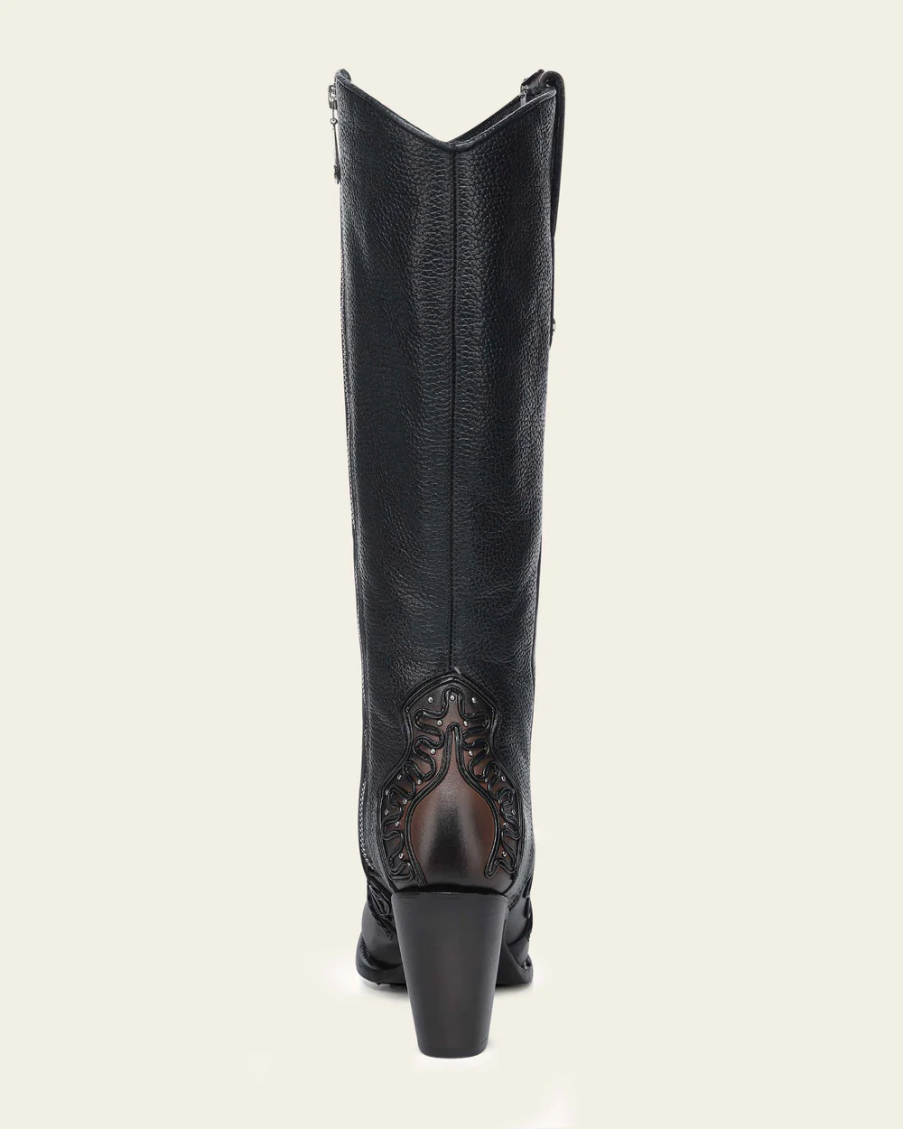 Women’s High Western Boot in Genuine Bovine Leather with Organic Embroidery