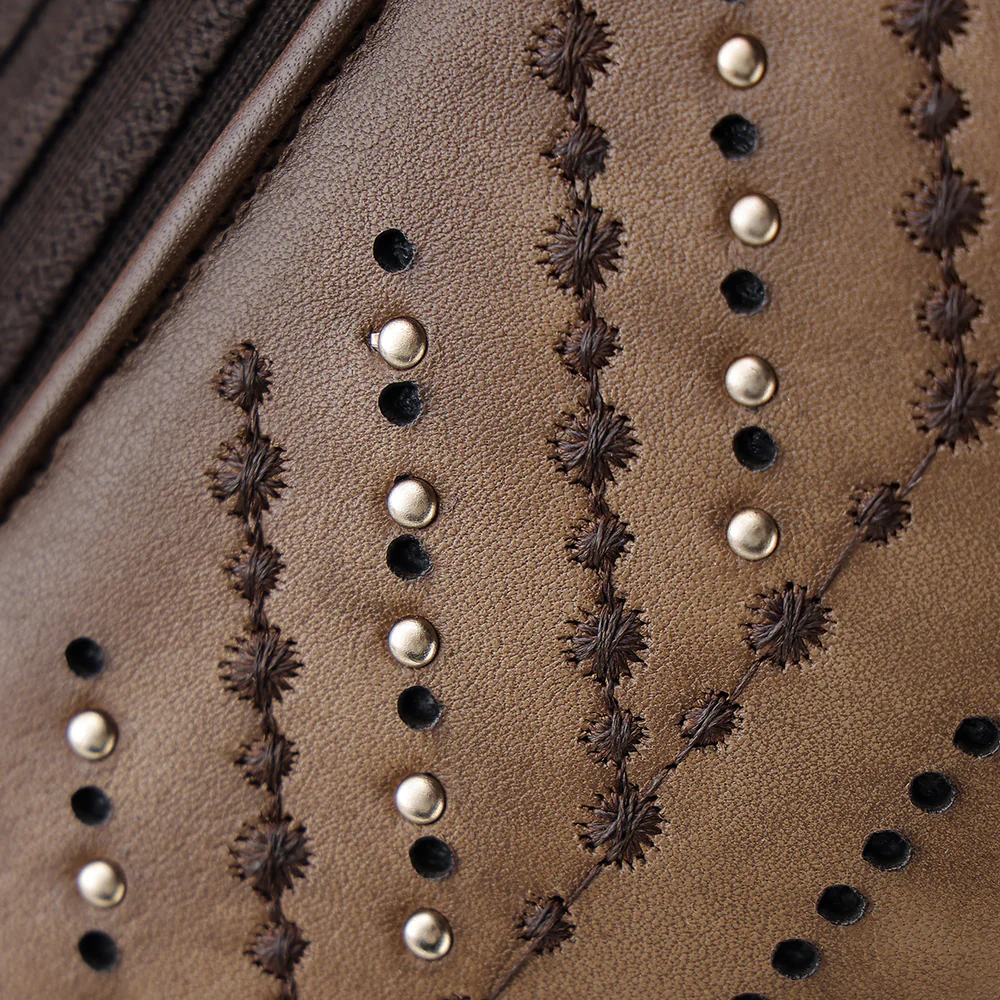 Cuadra Women’s Tall Almond Brown Leather Boot with Crystals 13 Cuadra Women’s Tall Almond Brown Leather Boot with Crystals