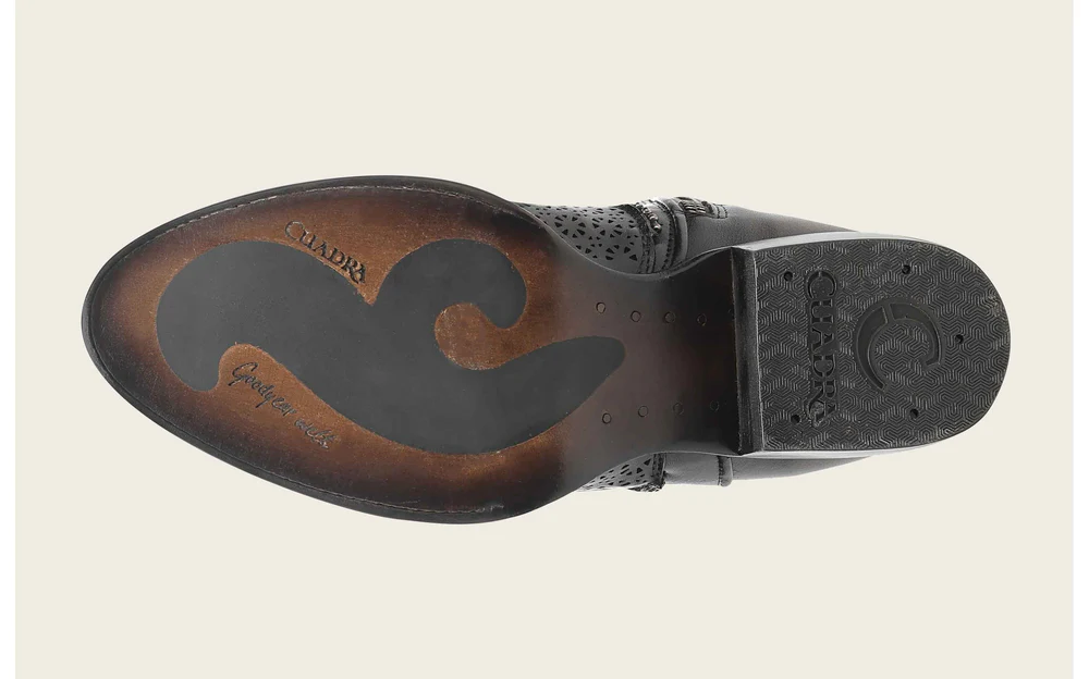 Women's Brown Tall Equestrian Leather Boot with Laser-Cut Details and Decorative Straps 9 Women's Brown Tall Equestrian Leather Boot with Laser-Cut Details and Decorative Straps