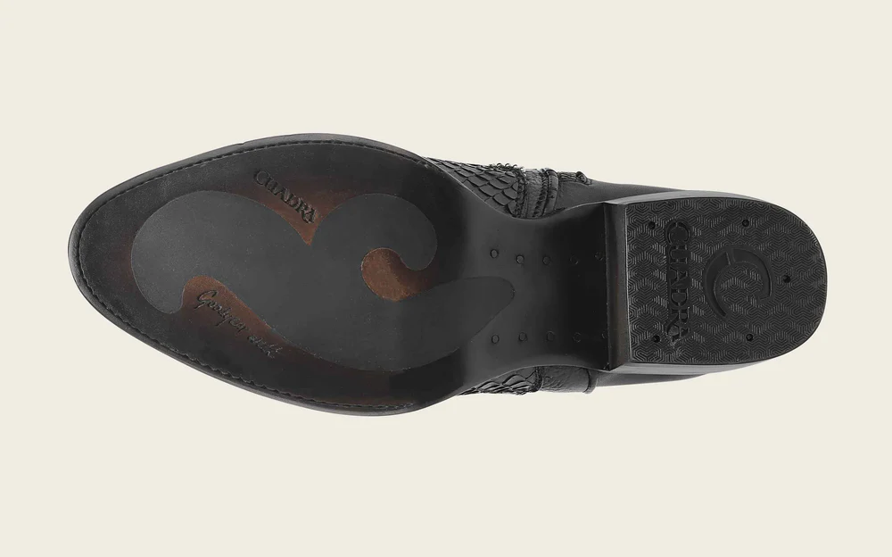 Cuadra Women’s Black Genuine Python Leather Tall Boot with Metal Details 7 Cuadra Women’s Black Genuine Python Leather Tall Boot with Metal Details