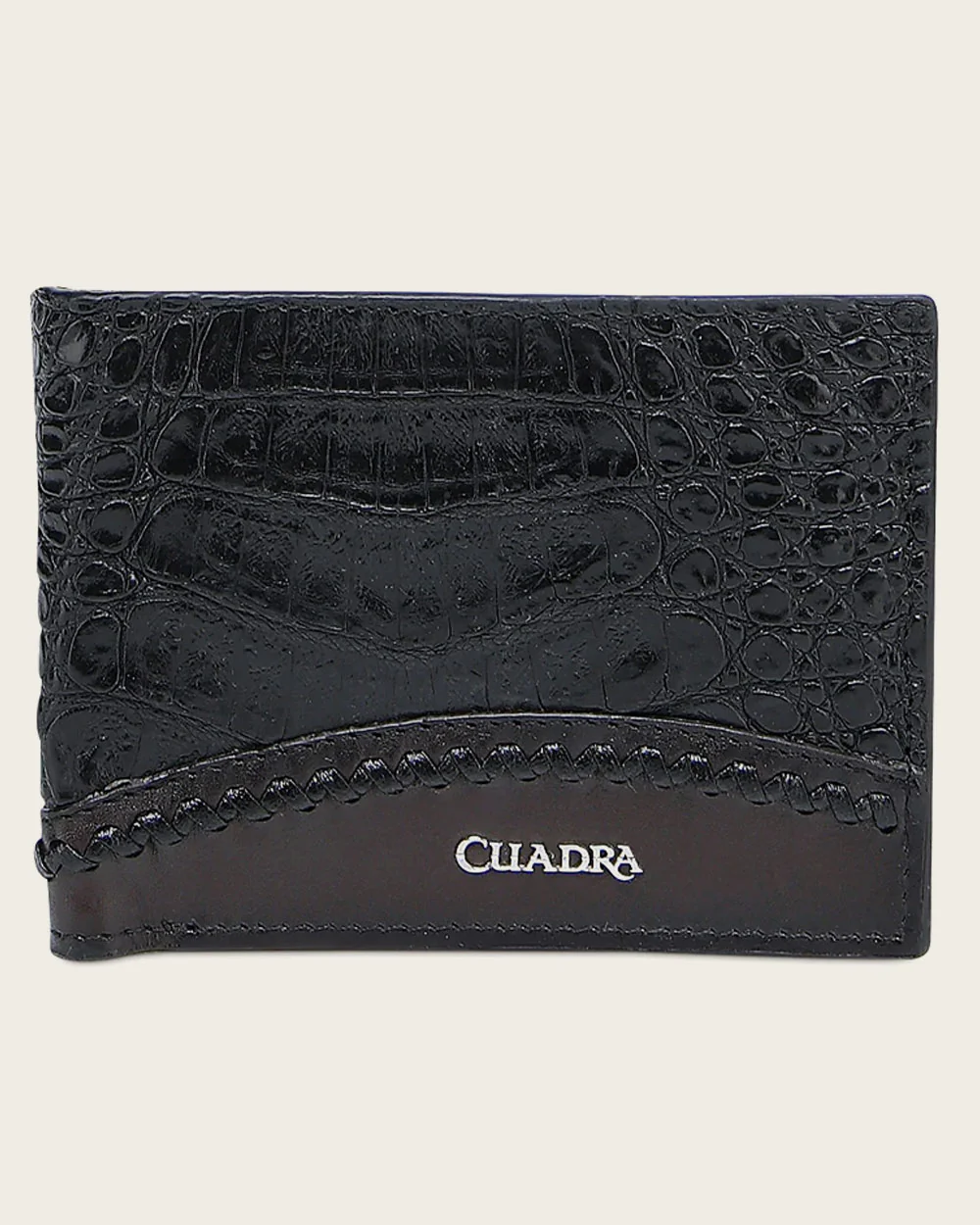 Woven Black Caiman Leather Wallet 10 Woven Black Caiman Leather Wallet