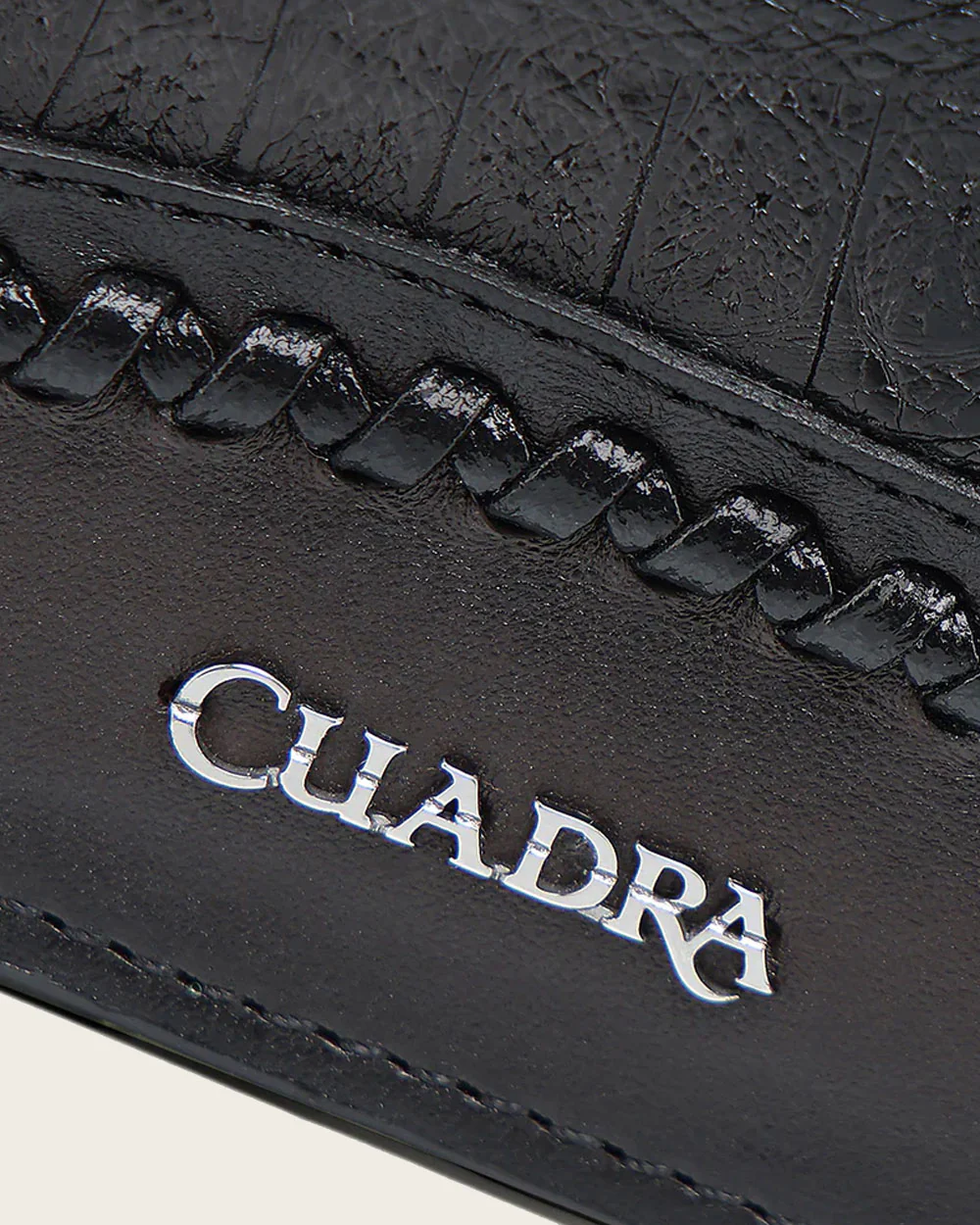 Woven Black Caiman Leather Wallet 3 Woven Black Caiman Leather Wallet